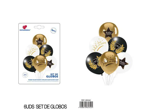 Set pequeño de globos impresos, 6 piezas