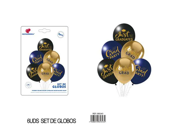 Set pequeño de globos impresos, 6 piezas