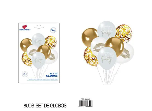 Set pequeño de globos impresos, 8 piezas