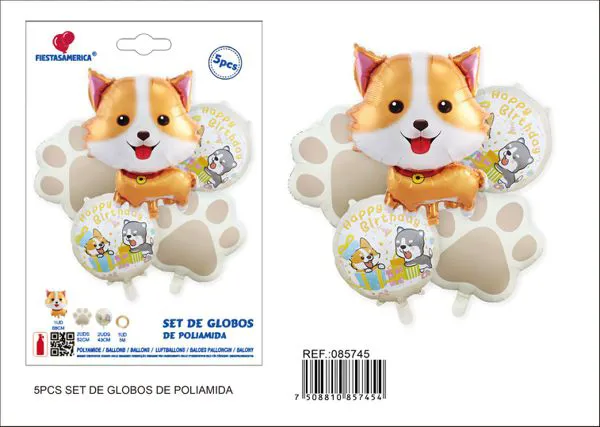 Set de globos de animales, 5 piezas