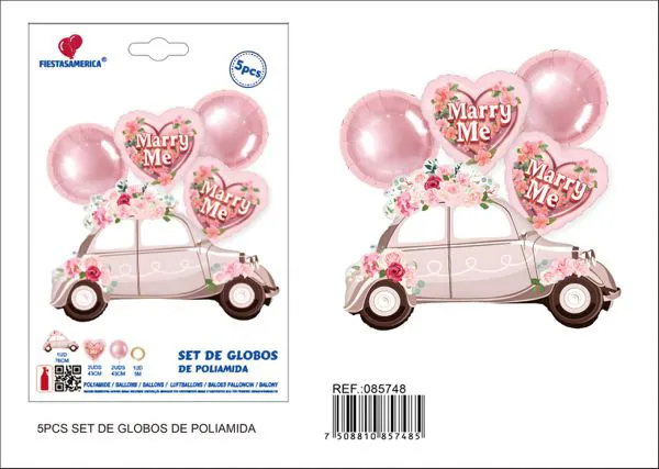 Set de globos de San Valentín, 5 piezas