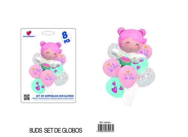 Set pequeño de globos impresos de hada, 8 piezas
