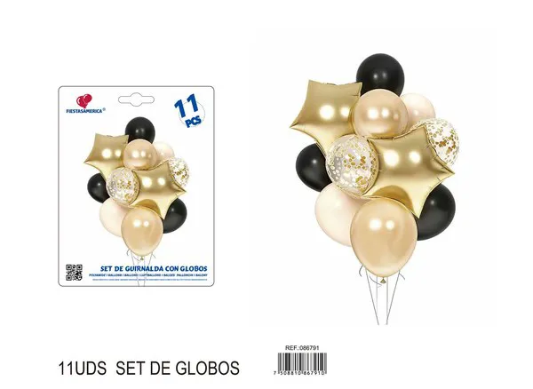 Set de globos metálicos de estrella color dorado de 18 pulgadas, 11 piezas