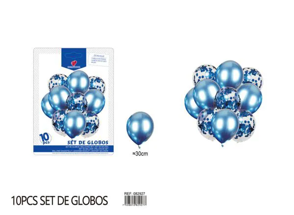 Set pequeño de globos color azul, 10 piezas