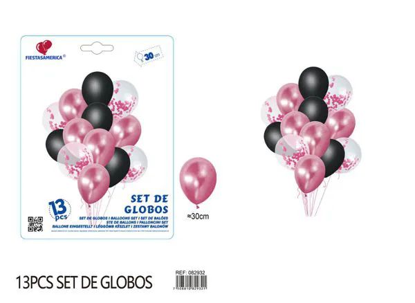 Set pequeño de globos color rosa, 13 piezas
