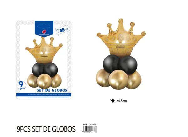 Columna pequeña de corona dorada, 9 piezas