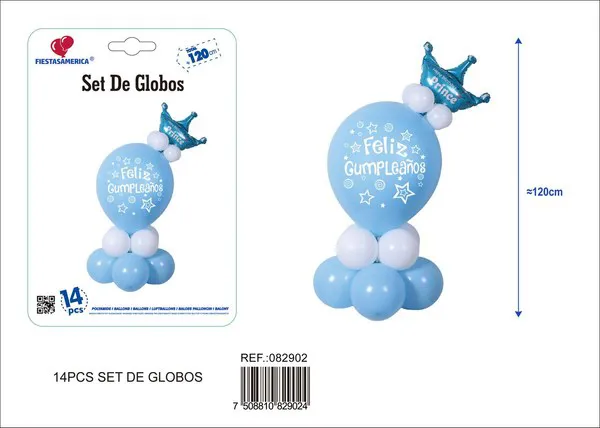 Columna pequeña de corona azul, 14 piezas