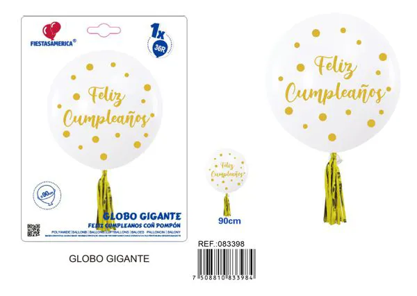 Globo mate blanco impreso de 36 pulgadas, 1 pieza