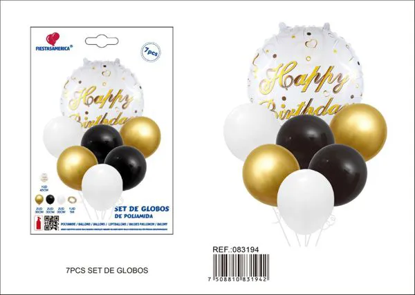 Set de globos metálicos, 7 piezas