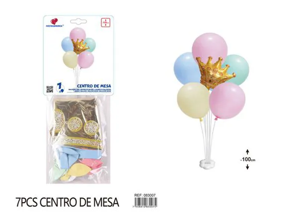 Centro de mesa pequeño de globos color macaron, 7 piezas