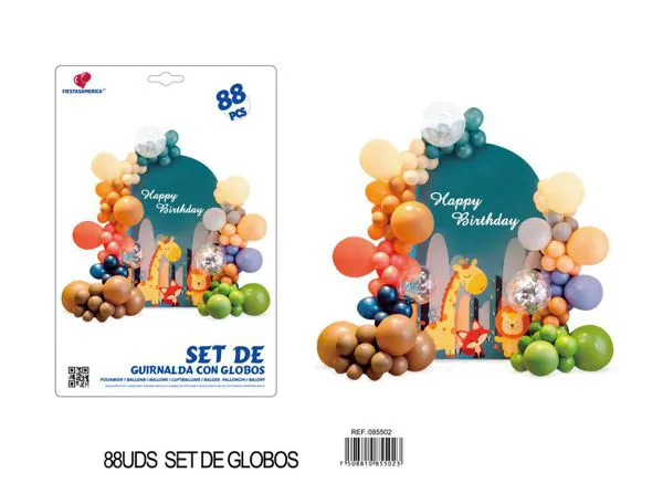 Set de cadena de globos vintage, 88 piezas