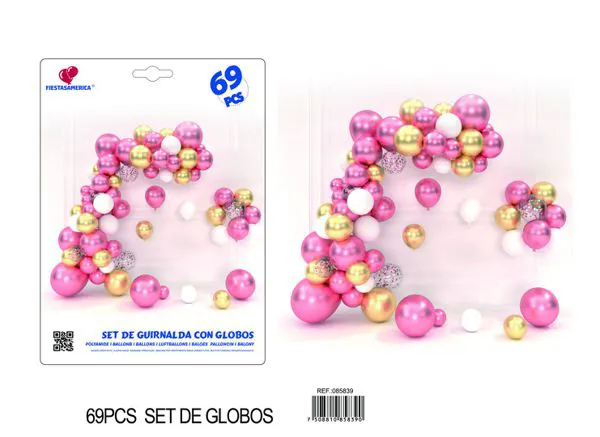 Set de globos metálicos, 69 piezas