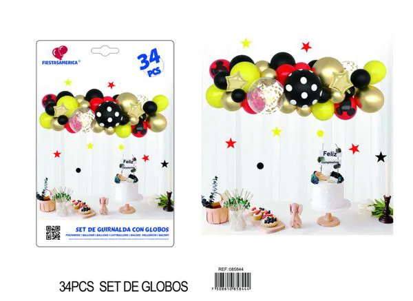 Set de cadena de globos multicolor, 34 piezas