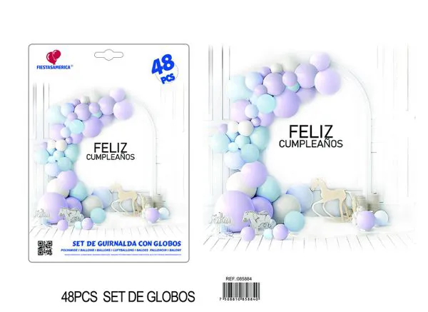 Set de cadena de globos morado y azul, 48 piezas