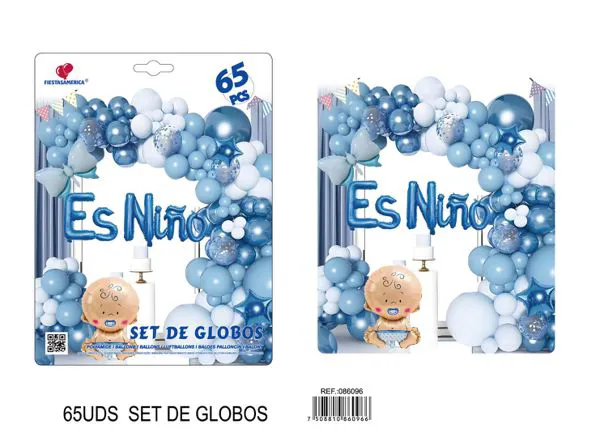 Set de cadena de globos para niño, 65 piezas