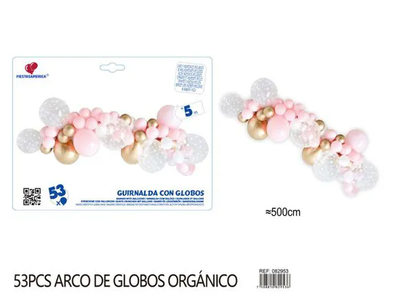 Set de cadena de globos con estrellitas dorado y rosa, 53 piezas