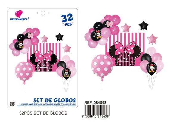 Set de tela de fondo temática de Minnie, 32 piezas