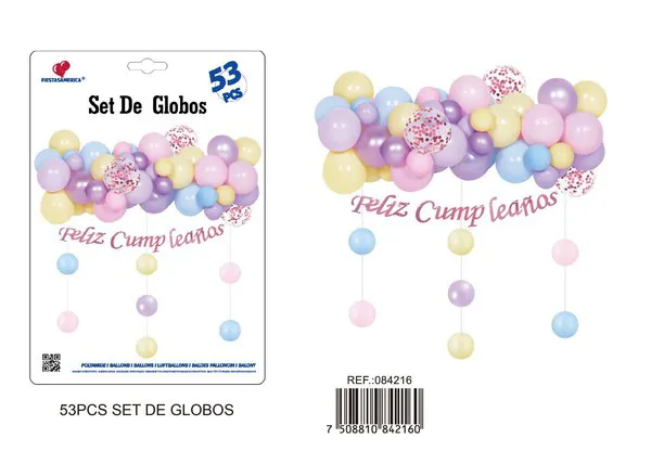 Set de cadena de globos tipo gota de lluvia, 53 piezas