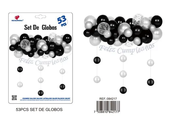 Set de cadena de globos tipo gota de lluvia, 53 piezas