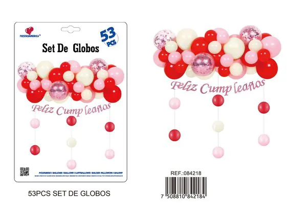 Set de cadena de globos tipo gota de lluvia, 53 piezas