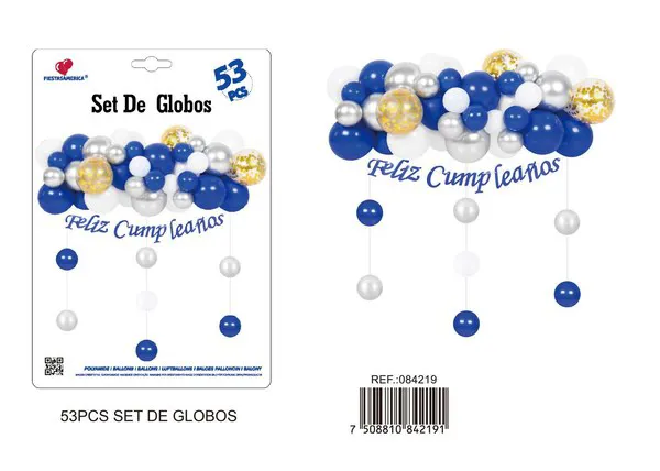 Set de cadena de globos tipo gota de lluvia, 53 piezas