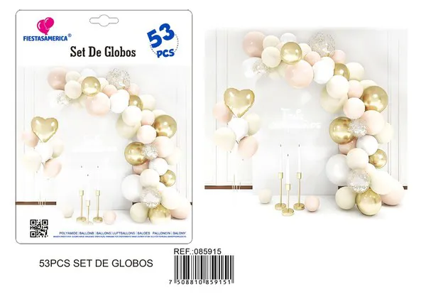 Set de cadena de globos color macaron, 53 piezas