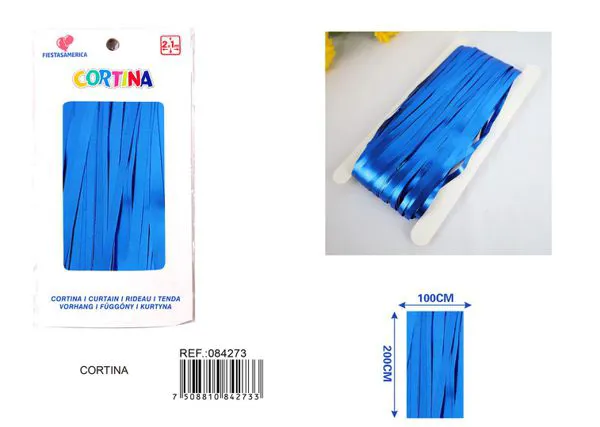 Cortina metálica de lluvia mate 1x2 m, azul rey, grosor 1.6