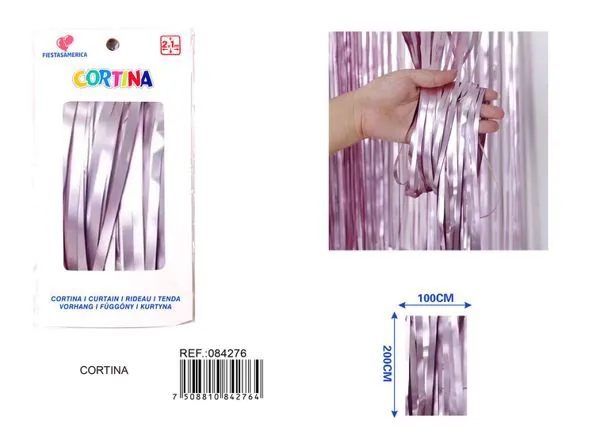 Cortina metálica de lluvia mate 1x2 m, lila, grosor 1.6