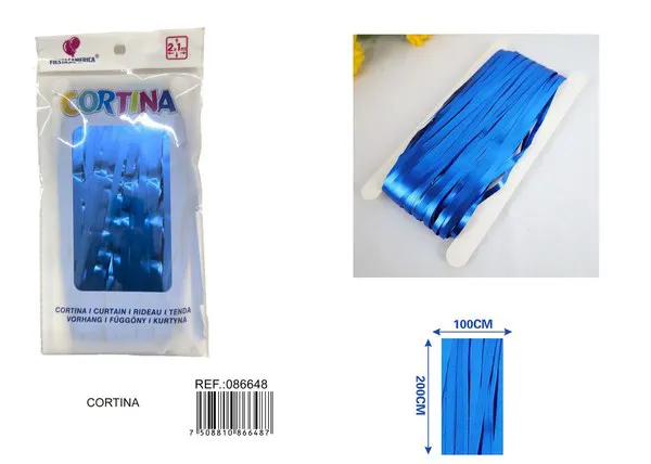 Cortina metálica de lluvia mate 1x2 m, azul rey, grosor 1.6
