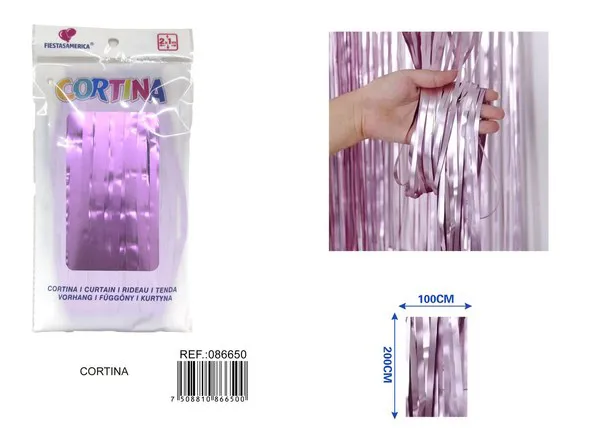 Cortina metálica de lluvia mate 1x2 m, lila, grosor 1.6