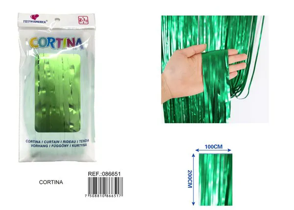 Cortina metálica de lluvia mate 1x2 m, verde, grosor 1.6