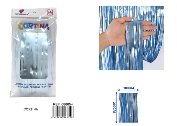 Cortina metálica de lluvia mate 1x2 m, azul turquesa, grosor 1.6