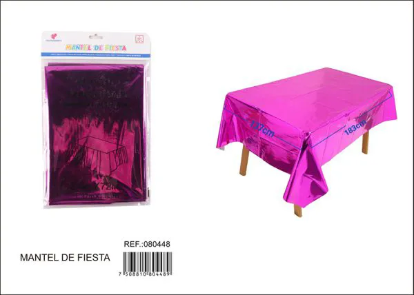 Mantel metalizado de 1.37x1.83 m, grosor 1.6, color fucsia