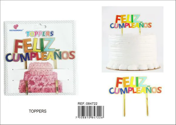 Adorno para pastel de acrílico con estampado a color, grosor 1.2 mm
