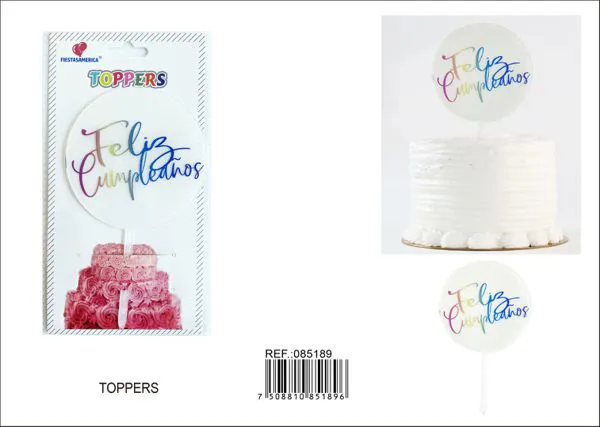 Adorno para pastel de acrílico con texto en español, 1 pieza