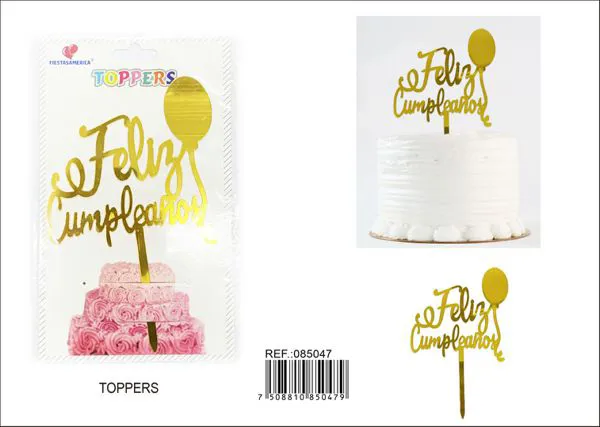 Adorno para pastel de acrílico, diseño de cumpleaños, 1 pieza