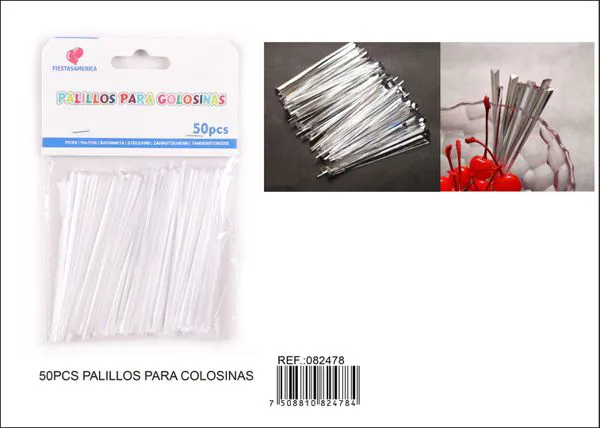 Palillos triangulares chicos, transparentes, 50 piezas
