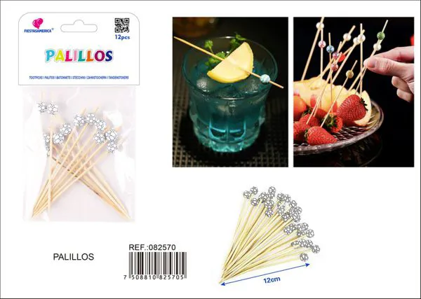Palillos decorativos de futbol, 12 piezas