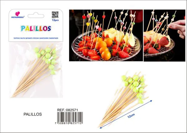 Palillos decorativos de tenis, 12 piezas