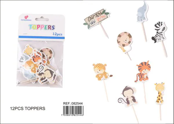 Palillos decorativos de animales, 12 piezas
