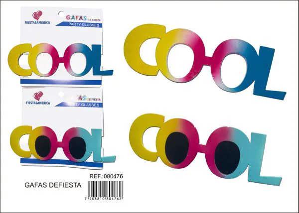 Lentes de fiesta "COOL" color degradado (degradado amarillo-fucsia-azul oscuro, degradado amarillo-rosa-azul, surtido 2 colores)
