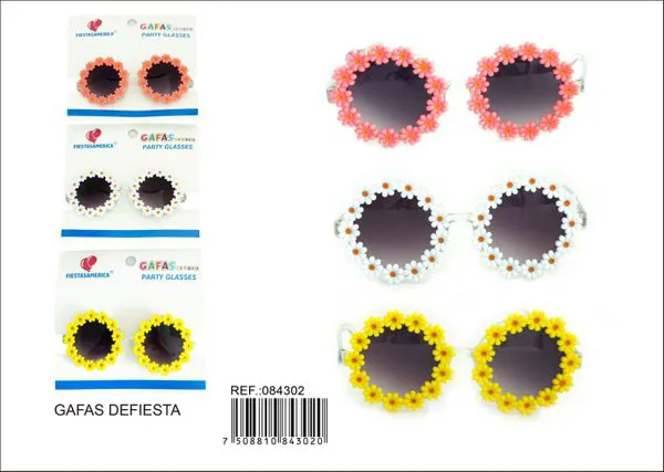 Lentes de fiesta en forma de flor
