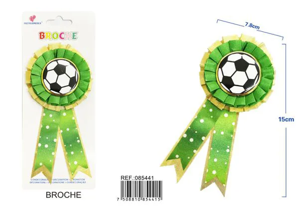 Broche de 7.8x15 cm (etiqueta redonda de 4.5 cm)