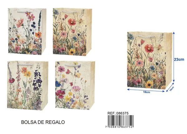 Bolsa de regalo para flores con escarcha, 23x18x10 cm