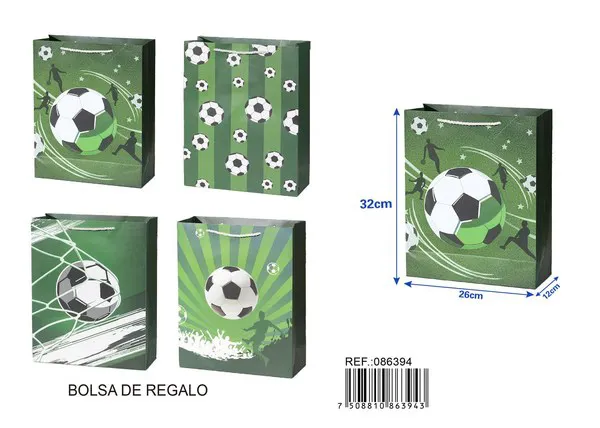 Bolsa de papel con impresión, 26x32x10 cm