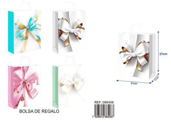 Bolsa de papel, 21x27x11 cm