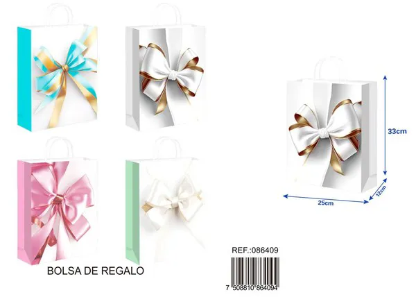 Bolsa de papel, 25x33x12 cm