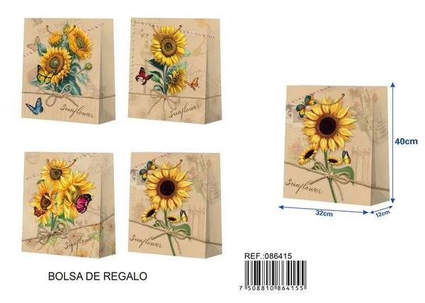 Bolsa de regalo con acabado plano, grande, 31x40x12 cm