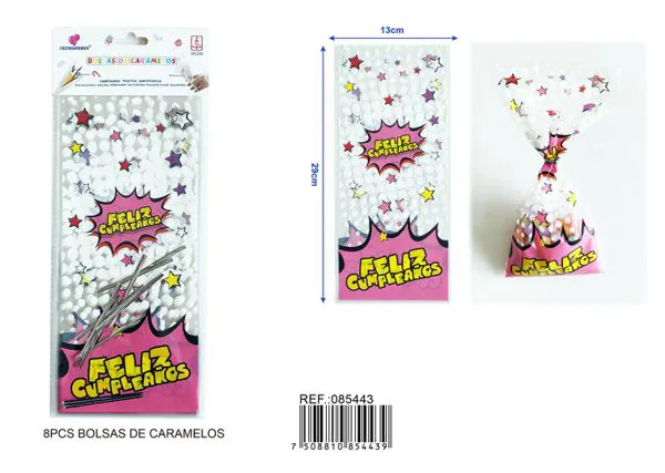 Bolsas para dulces con impresión a color, 13x29 cm, 10 piezas