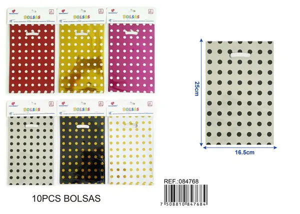 Bolsa metalizada pequeña de 16.5x25 cm, 10 piezas